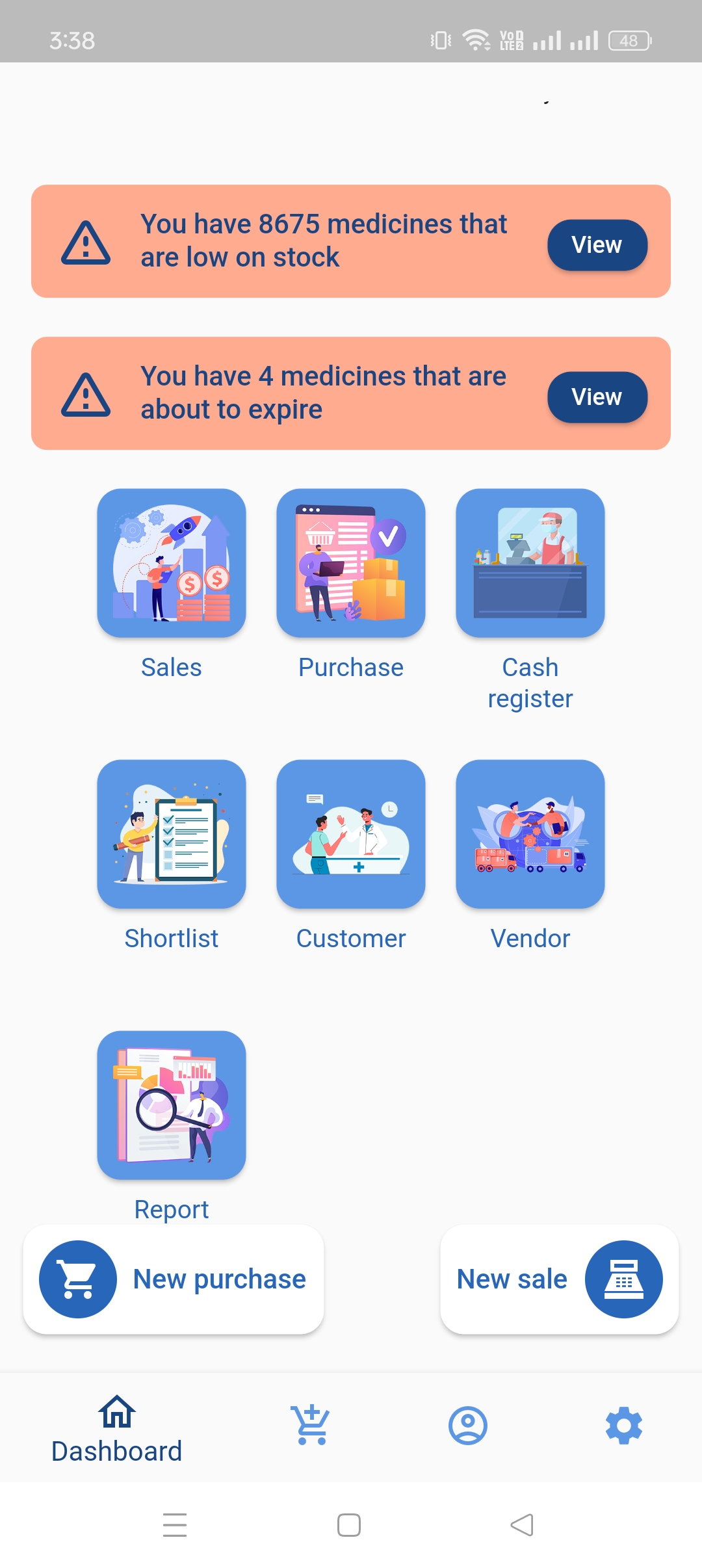 Digital Pharmacy App Dashboard - Inventory Management Interface